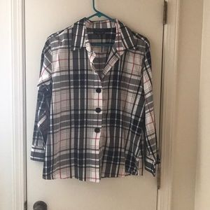 Foxcroft plaid blouse